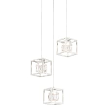San Martin 3 Light 17" Wide Integrated LED Multi Light Pendant with Clear Glass Shades