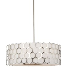 Missing Link 6 Light 27" Wide Pendant with White Linen Shade