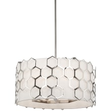Missing Link 6 Light 20" Wide Convertible Pendant / Semi-flush Ceiling Light with White Linen Shade
