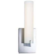 Tube 1 Light 13-1/4" Tall Integrated LED Wall Sconce with Etched Opal Glass Shade
