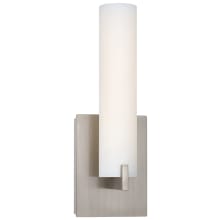 Tube 13" Tall Integrated LED Wall Sconce with Etched Opal Glass Shade