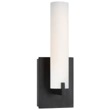 Tube 1 Light 13-1/4" Tall Integrated LED Wall Sconce with Etched Opal Glass Shade
