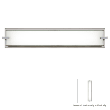 Cubism 3 Light 24" Wide Integrated LED Bath Bar with Mitered White Glass Shade - ADA Compliant