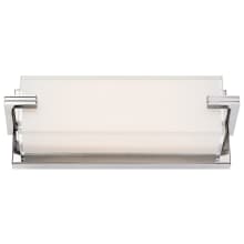 Cubism 13" Wide Integrated LED ADA Bath Bar with Mitered White Glass Shade