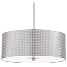 Grid 3 Light 18" Wide Drum Pendant with Steel Shade