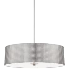 Grid 4 Light 24" Wide Drum Pendant with Steel Shade