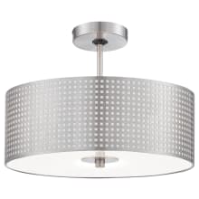  Grid 3 Light 16" Wide Drum Semi-Flush Ceiling Light with Steel Shade
