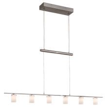 6 Light 48" Wide Linear Chandelier from the Counter Weights Collection