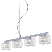 4 Light 1 Tier Linear Chandelier from the Jewel Box Collection