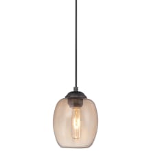 Bubble 1 Light 6" Wide Convertible Mini Pendant / Wall Sconce with Teak Glass