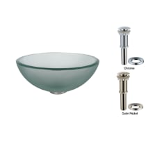 14" Frosted Glass Vessel Bathroom Sink - Includes Pop-Up Drain and Mounting Ring