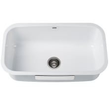 Pintura 31-1/2" Undermount Single Basin Porcelain Enameled Stainless Steel Kitchen Sink