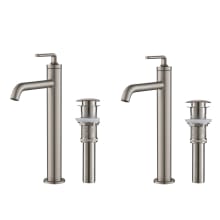 Pack of (2) Ramus 1.2 GPM Vessel Single Hole Bathroom Faucet with Pop-Up Drain Assembly