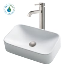 Bathroom Combo - 19-1/4" Ceramic Vessel Bathroom Sink With Vessel Faucet, Pop-Up Drain