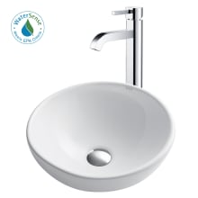 Bathroom Combo - 15-3/4" Ceramic Vessel Bathroom Sink With Vessel Faucet, Pop-Up Drain