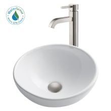Bathroom Combo - 15-3/4" Ceramic Vessel Bathroom Sink With Vessel Faucet, Pop-Up Drain