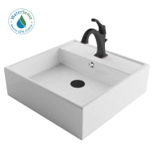 Elavo and Arlo 18-1/2" Vitreous China Vessel Bathroom Sink with 1.2 GPM Deck Mounted Bathroom Faucet and Pop-Up Drain Assembly