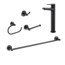 Indy 1.2 GPM Vessel Single Hole Bathroom Faucet Package with Bath Hardware