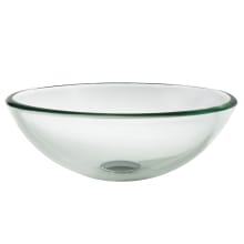 14" Clear Glass Vessel Bathroom Sink Only
