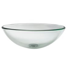 16-1/2" Clear Glass Vessel Bathroom Sink Only