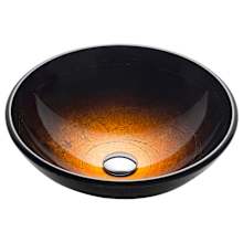 16-1/2" Copper Illusion Glass Vessel Bathroom Sink Only