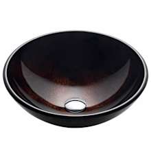 Copper 16-1/2" Pluto Glass Vessel Bathroom Sink Only