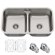 Premier 32" Undermount Double Basin Stainless Steel Kitchen Sink