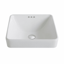 Elavo 16-1/4" Vitreous China Drop In Bathroom Sink with Overflow and Pop-up Drain Assembly