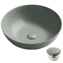 Viva 16-1/2" Circular Vitreous China Vessel Bathroom Sink with Pop-Up Drain Assembly