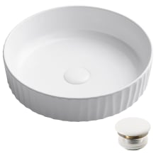 Viva 15-3/4" Circular Vitreous China Vessel Bathroom Sink with Pop-Up Drain Assembly