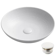 Viva 16-1/2" Circular Vitreous China Vessel Bathroom Sink with Pop-Up Drain Assembly