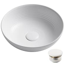 Viva 13" Circular Vitreous China Vessel Bathroom Sink with Pop-Up Drain Assembly