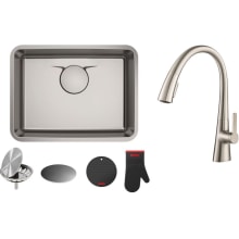 Kitchen Combo - 24-3/4" Undermount Single Basin Sink with Nolen Pull-Down Spray Faucet