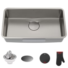 Dex 33" Single Basin 16 Gauge Stainless Steel Kitchen Sink for Undermount Installations with DrainAssure™, VersiDrain™, and NoiseDefend™