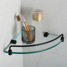 Elie 9" Brass and Glass Bathroom Shelf