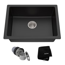 24" Single Basin Dual Mount (Drop In or Undermount) Granite Composite Kitchen Sink