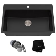 30-3/4" Single Basin Dual Mount (Drop In or Undermount) Granite Composite Kitchen Sink