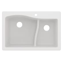 Quarza 33" Dual Installation Double Basin Composite Granite Kitchen Sink