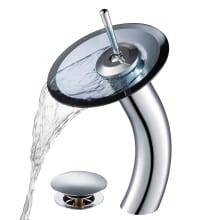 Waterfall Single Hole Vessel Bathroom Faucet - Metal Pop-Up Drain Included