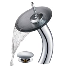 Waterfall Single Hole Vessel Bathroom Faucet - Metal Pop-Up Drain Included