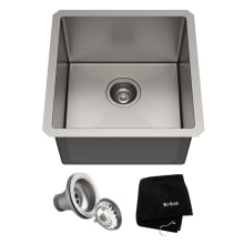 Standart PRO 17" Undermount Single Basin Stainless Steel Kitchen Sink - Includes Drain Assembly and Kitchen Towel