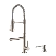 Artec 1.8 GPM Single Hole Pre-Rinse Pull Out Kitchen Faucet - Includes Soap Dispenser