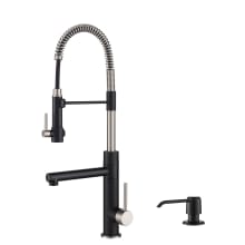 Artec 1.8 GPM Single Hole Pre-Rinse Pull Out Kitchen Faucet - Includes Soap Dispenser