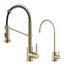 Bolden 1.8 GPM Single Hole Pull-Down Faucet and Water Filter Faucet Combo - Less Filter System