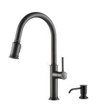 Sellette 1.8 GPM Single Hole Pull Down Kitchen Faucet - Includes Soap Dispenser