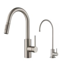 Oletto 1.75 GPM Single Hole Pull-Down Faucet and Water Filter Faucet Combo - Less Filter System