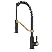Torak 1.8 GPM Single Hole Pre-Rinse Pull Down Kitchen Faucet with Flexible Spring Spout