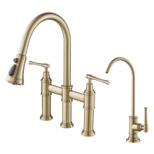 Allyn 1.8 GPM Bridge Pull-Down Faucet and Water Filter Faucet Combo - Less Filter System