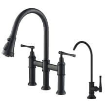 Allyn 1.8 GPM Bridge Pull-Down Faucet and Water Filter Faucet Combo - Less Filter System