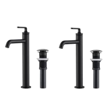 Pack of (2) Ramus 1.2 GPM Vessel Single Hole Bathroom Faucet with Pop-Up Drain Assembly